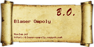 Blaser Ompoly névjegykártya